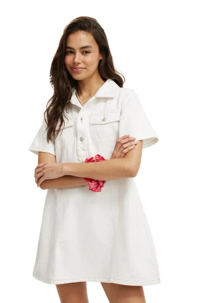Cotton On Original Denim Mini Dress In Vintage White