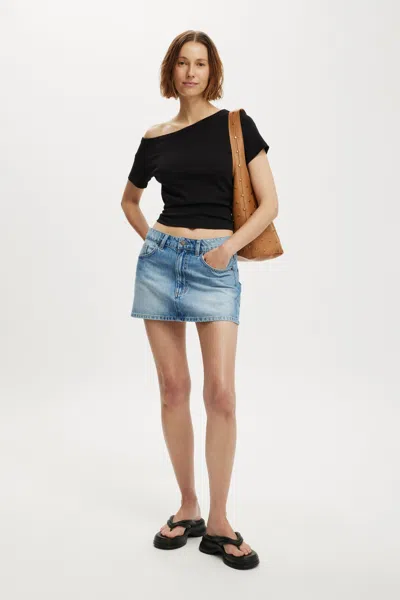 Cotton On Original Denim Mini Skirt In Bobby Blue