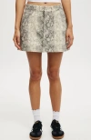 Cotton On Original Denim Mini Skirt In Snake