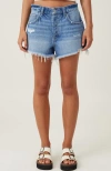 Cotton On Original Cut Off Denim Short In Blue Haze Rip