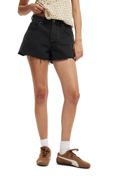 Cotton On Original Denim Short In Vintage Black Worn