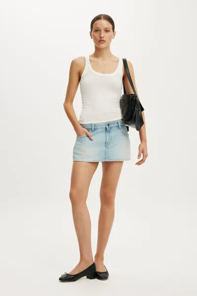 Cotton On Original Denim Skort In Laurel Blue