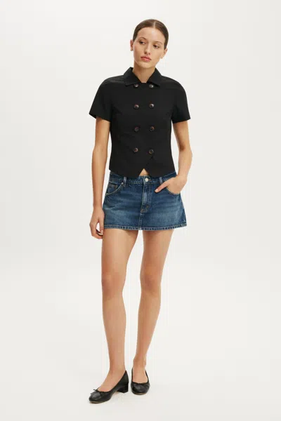 Cotton On Original Denim Skort In Blue