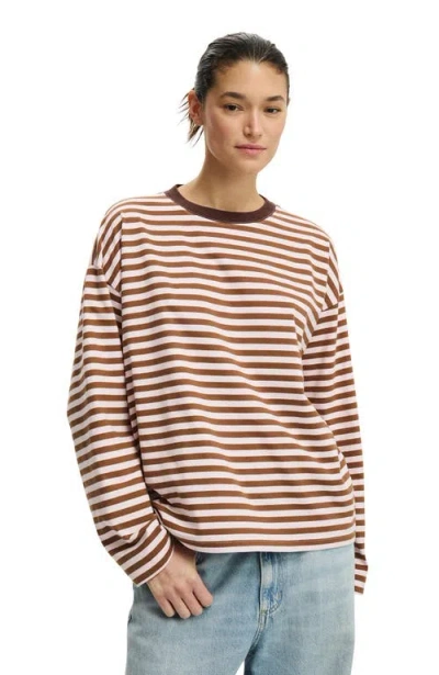 Cotton On Oversized Boxy Long Sleeve Tee In Brown