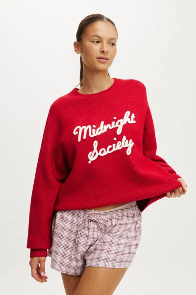 Cotton On Oversized Knit Sweater In Red
