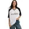 Cotton On Oversized V Neck Raglan Jersey In White
