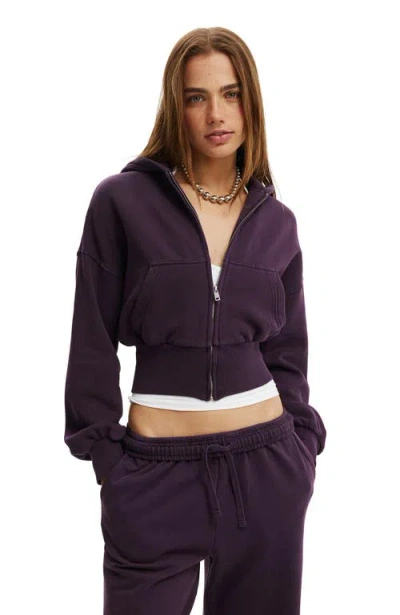 Cotton On Oversized Zip Through Hoodie In Purple