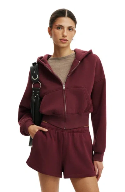 Cotton On Oversized Zip Through Hoodie In Red