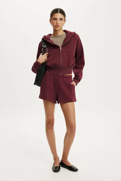 Cotton On Oversized Zip Through Hoodie In Sour Cherry
