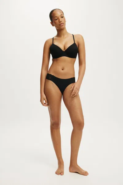 Cotton On Party Pants Seamless Thong Brief In Black