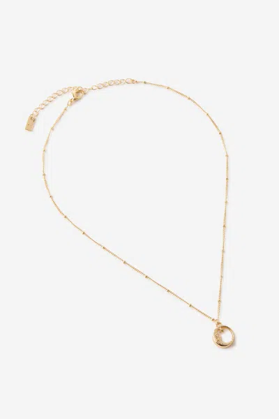 Cotton On Pendant Necklace In Up Gold Pearlescent Moon
