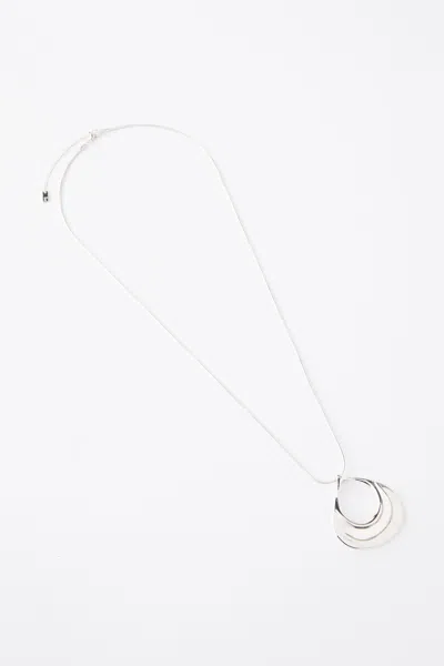 Cotton On Pendant Necklace In Up Silver Long Circle