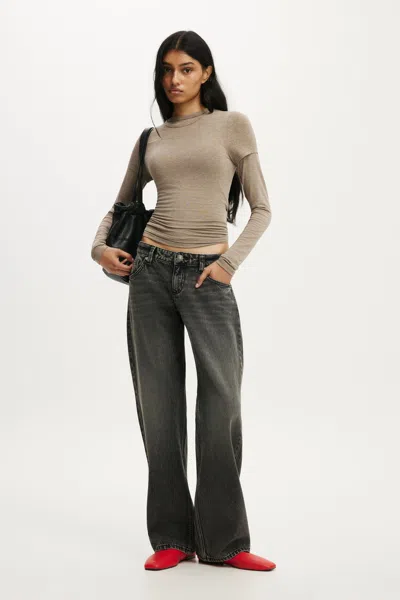 Cotton On Petite Low Rise Straight Jean In Green