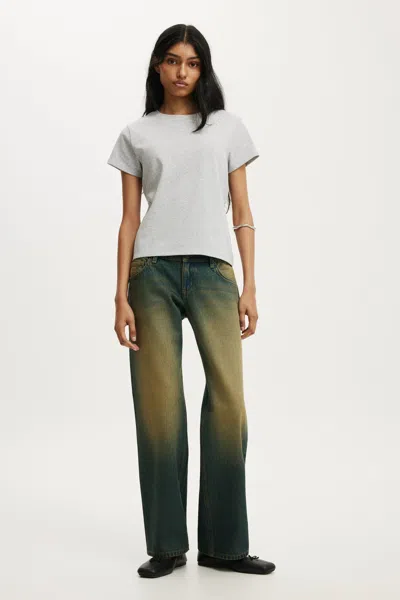 Cotton On Petite Low Rise Straight Jean In Blue