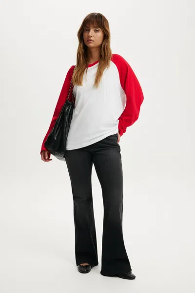 Cotton On Petite Mid Rise Bootcut Jean In Shadey Black