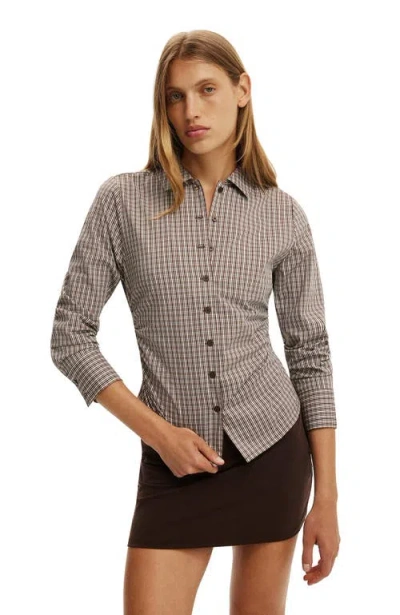 Cotton On Peyton Gathered Long Sleeve Shirt In Multi