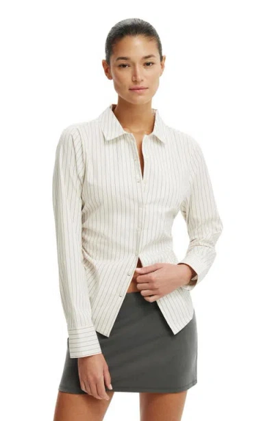 Cotton On Peyton Gathered Long Sleeve Shirt In White
