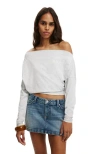 Cotton On Peyton Off Shoulder Long Sleeve In White