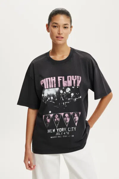 Cotton On Pink Floyd Music Boxy Graphic Tee In Black