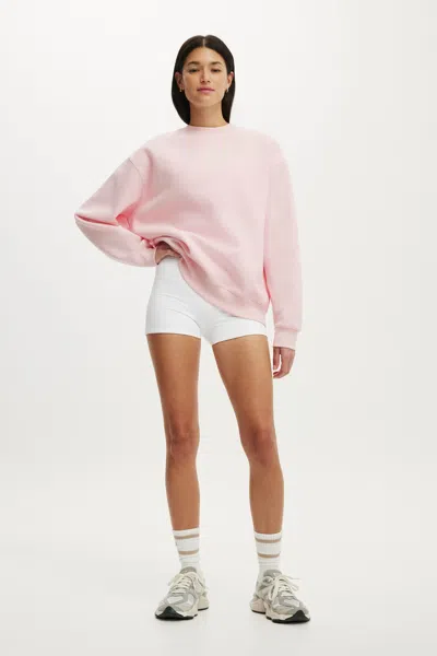 Cotton On Plush Crew Sweatshirt In Cherry Dream