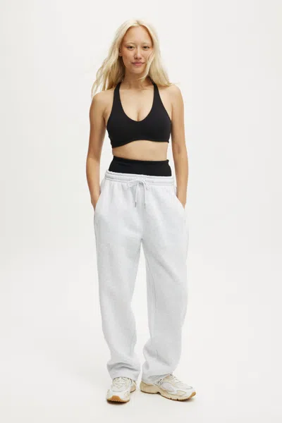 Cotton On Plush Essential Barrel Sweatpant In Cloudy Grey Marle
