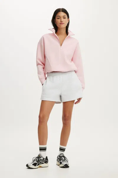 Cotton On Plush Half Zip Sweatshirt In Cherry Dream