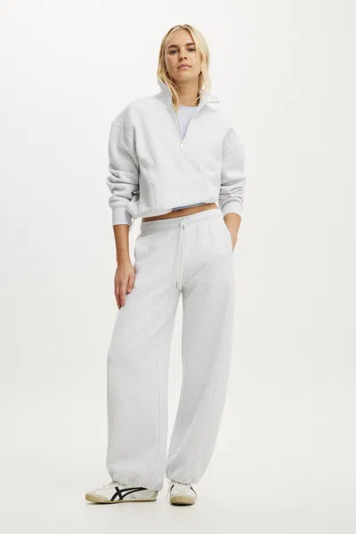 Cotton On Plush Half Zip Sweatshirt In Gray