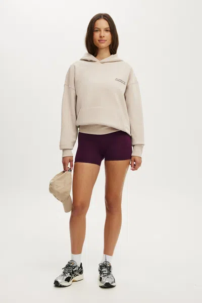 Cotton On Plush Premium Graphic Hoodie In Gray