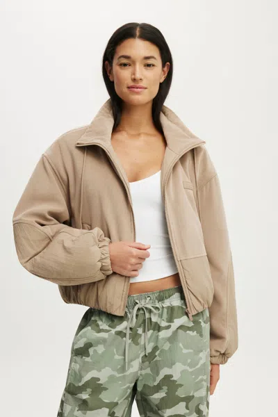 Cotton On Polar Fleece Padded Jacket In Latte