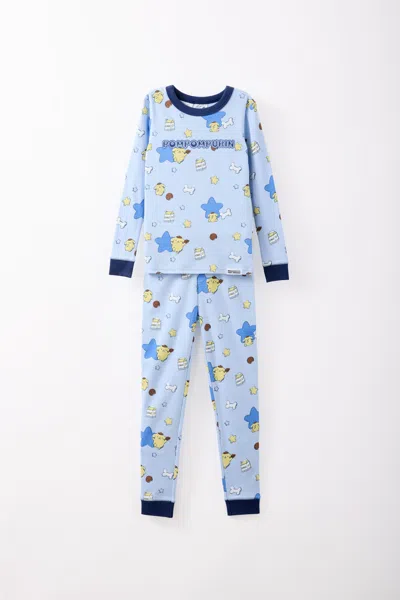 Cotton On Kids' Pompompurin Sanrio Personalised Long Sleeve Pyjama Set In Blue