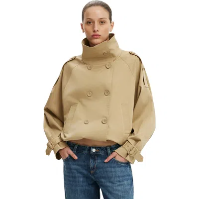 Cotton On Porter Cropped Trench In Yellow