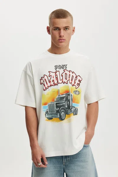 Cotton On Post Malone Music Box Fit T-shirt In Lcn Bra Vintage White / Post Malone - Truck
