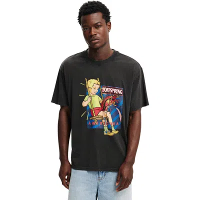 Cotton On Premium Loose Fit Music T-shirt In Washed Black,the Offspring -americana