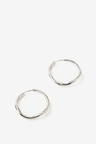 Cotton On Premium Plated Large Hoop Earring In Silver