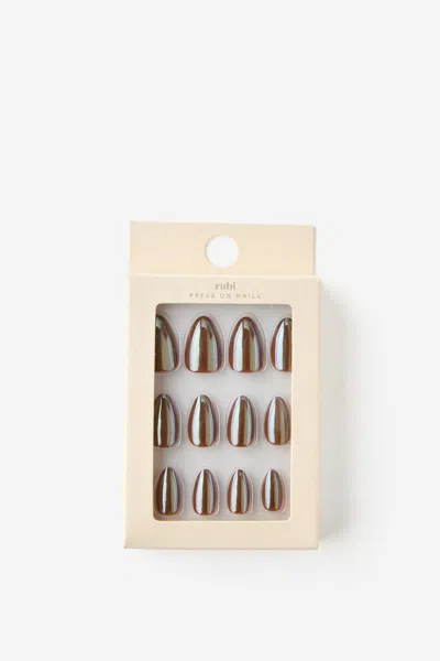 Cotton On Press On Nails In Glazed Mocha.
