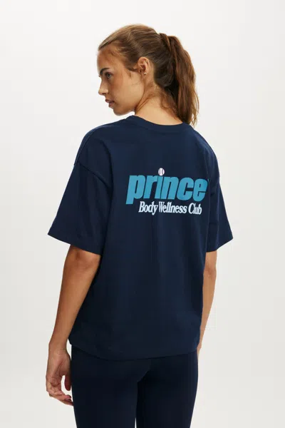 Cotton On Prince Tennis Active Graphic Tee In Lcn Pri/prep Sport Navy