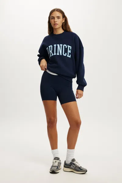 Cotton On Prince Tennis Plush Drop Shoulder Sweatshirt In Blue