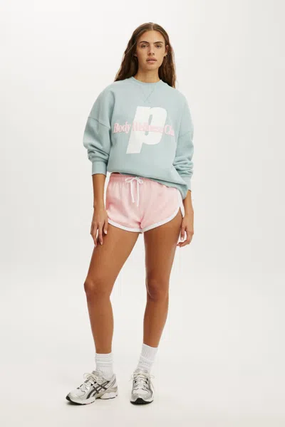 Cotton On Prince Tennis Plush Drop Shoulder Sweatshirt In Lcn Pri/teal Mist Marle