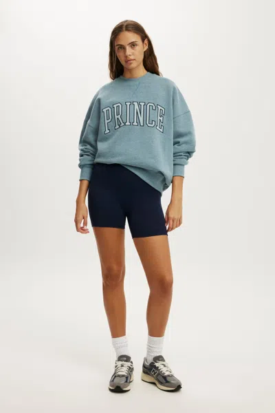 Cotton On Prince Tennis Plush Drop Shoulder Sweatshirt In Blue