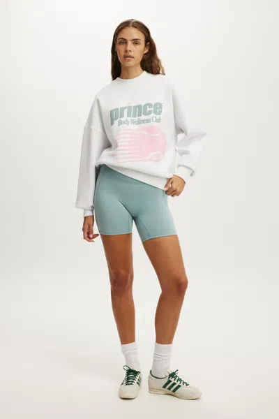 Cotton On Prince Tennis Plush Drop Shoulder Sweatshirt In White