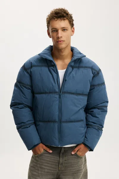 Cotton On Puffer Jacket In Blue