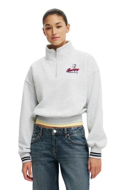 Cotton On Quarter Zip License Graphic Sweatshirt In Gray
