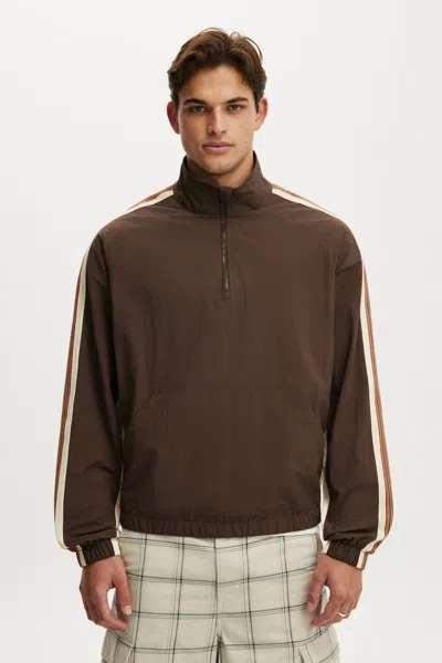 Cotton On Quarter Zip Spray Jacket In Brown