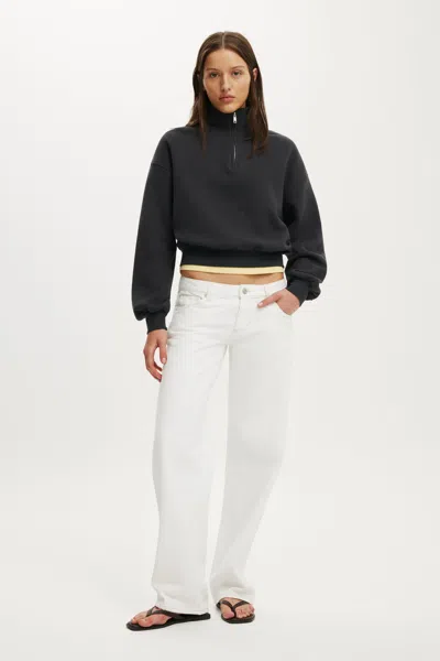 Cotton On Quarter Zip Sweatshirt In Shadowstone