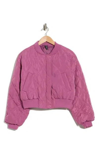 Cotton On Quilted Crop Bomber Jacket In Purple