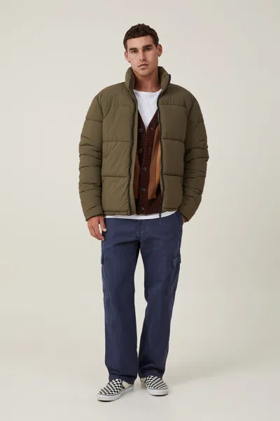 Cotton On Recycled Puffer Jacket In Army
