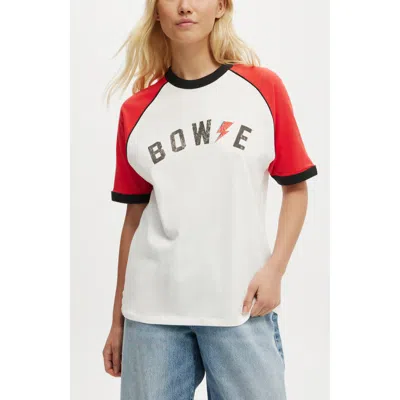 Cotton On Regular Raglan Lcn Graphic Tee In David Bowie Lightning