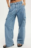 Cotton On Relaxed Cargo Jean In Cleanwater Blue