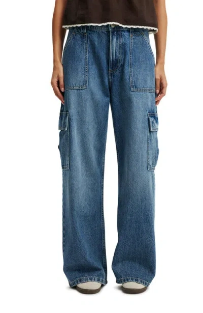 Cotton On Relaxed Cargo Jean In Tidal Blue