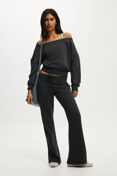 Cotton On Relaxed Off Shoulder Sweatshirt In Black